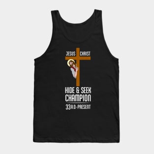 Funny Atheist print Jesus Christ Hide & Seek Champion Tank Top